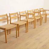 6 x dining chairs | Niels Otto Møller | Model 84 & 67 | Oak | Restored