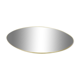 Vintage oval golden frame mirror, 70s