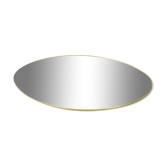 Vintage oval golden frame mirror, 70s