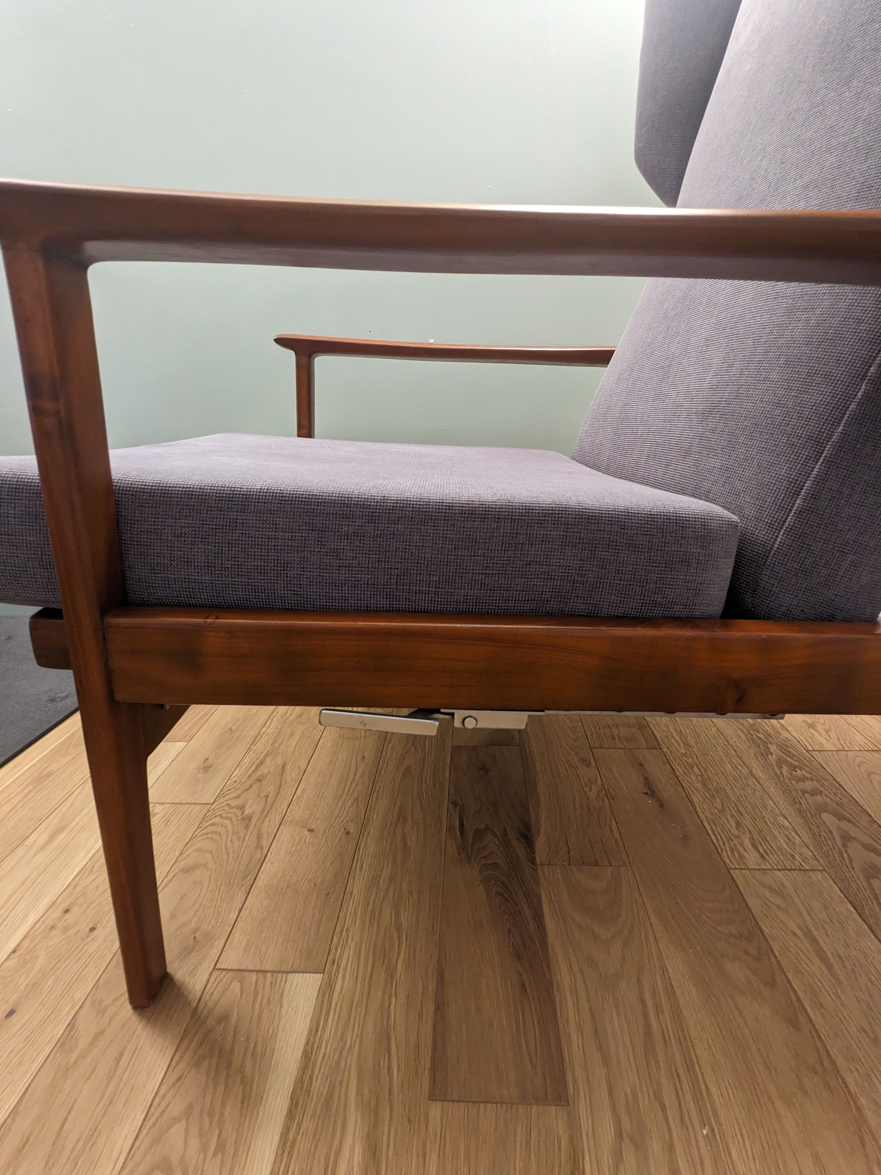 Scandinavian armchair with footrest 1950 vintage