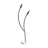 Vintage italian floor lamp from the 50s / 60s black lacquered metal and marble