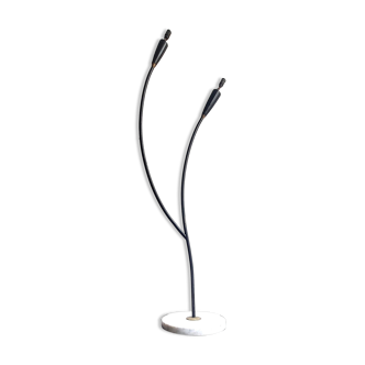 Vintage italian floor lamp from the 50s / 60s black lacquered metal and marble