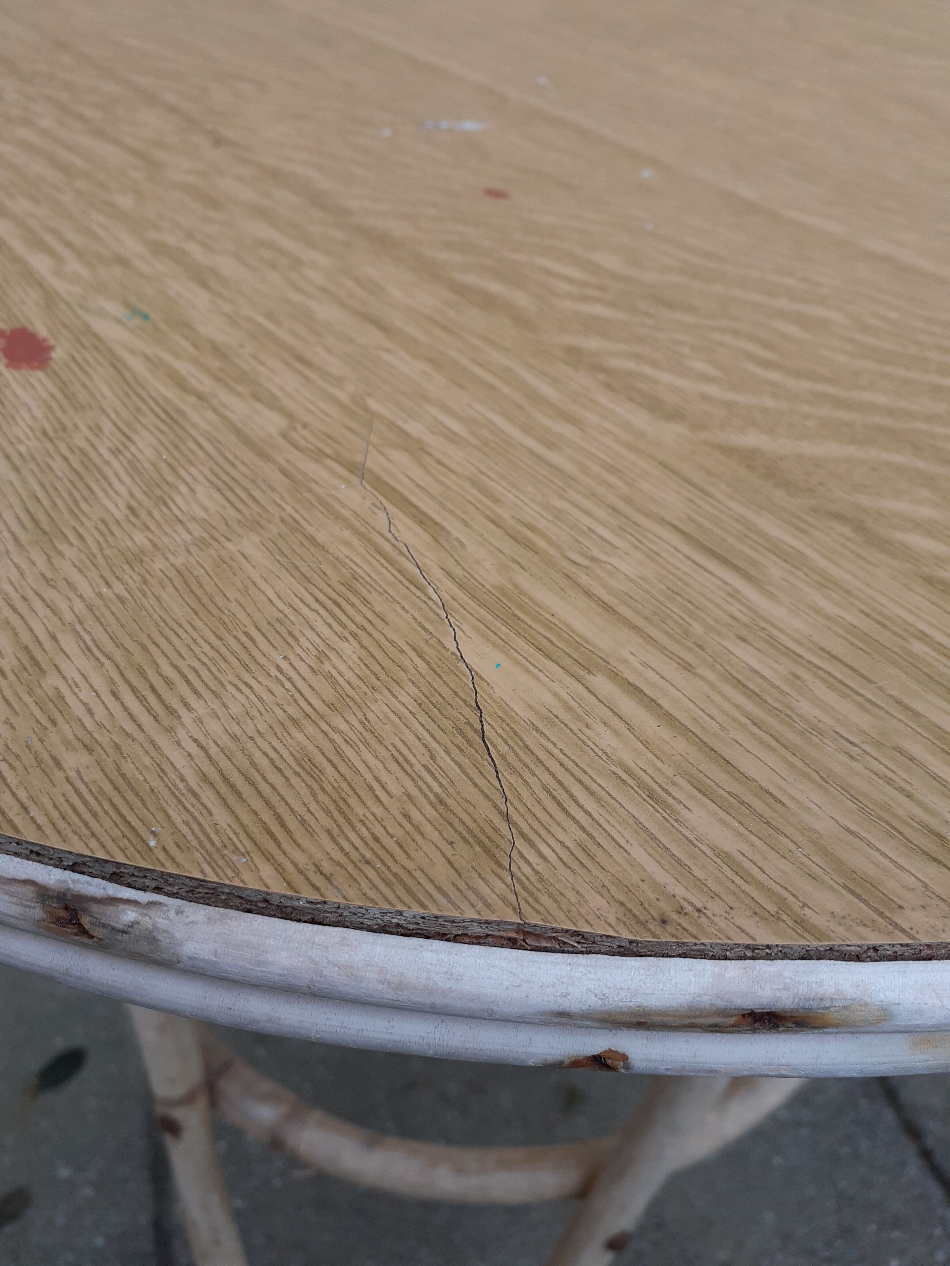 Rattan and formica coffee table