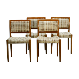 Set of Four Midcentury Swedish Teak Dining Chairs from Troeds, 1960s