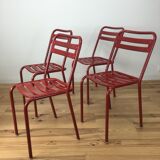 Set of 4 chairs bistro Tolix T2 industrial steel