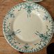 Set of 4 old opaque porcelain plates from Gien, Venice Terre de fer model