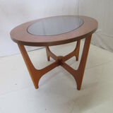 Oval teak coffee table
