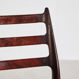 Model 78 rosewood dining chairs by niels o. møller for j.l. møllers, set of 6