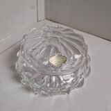 Old vintage decorative chiseled crystal candy box