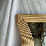 Zigzag rattan foot mirror H:182cm