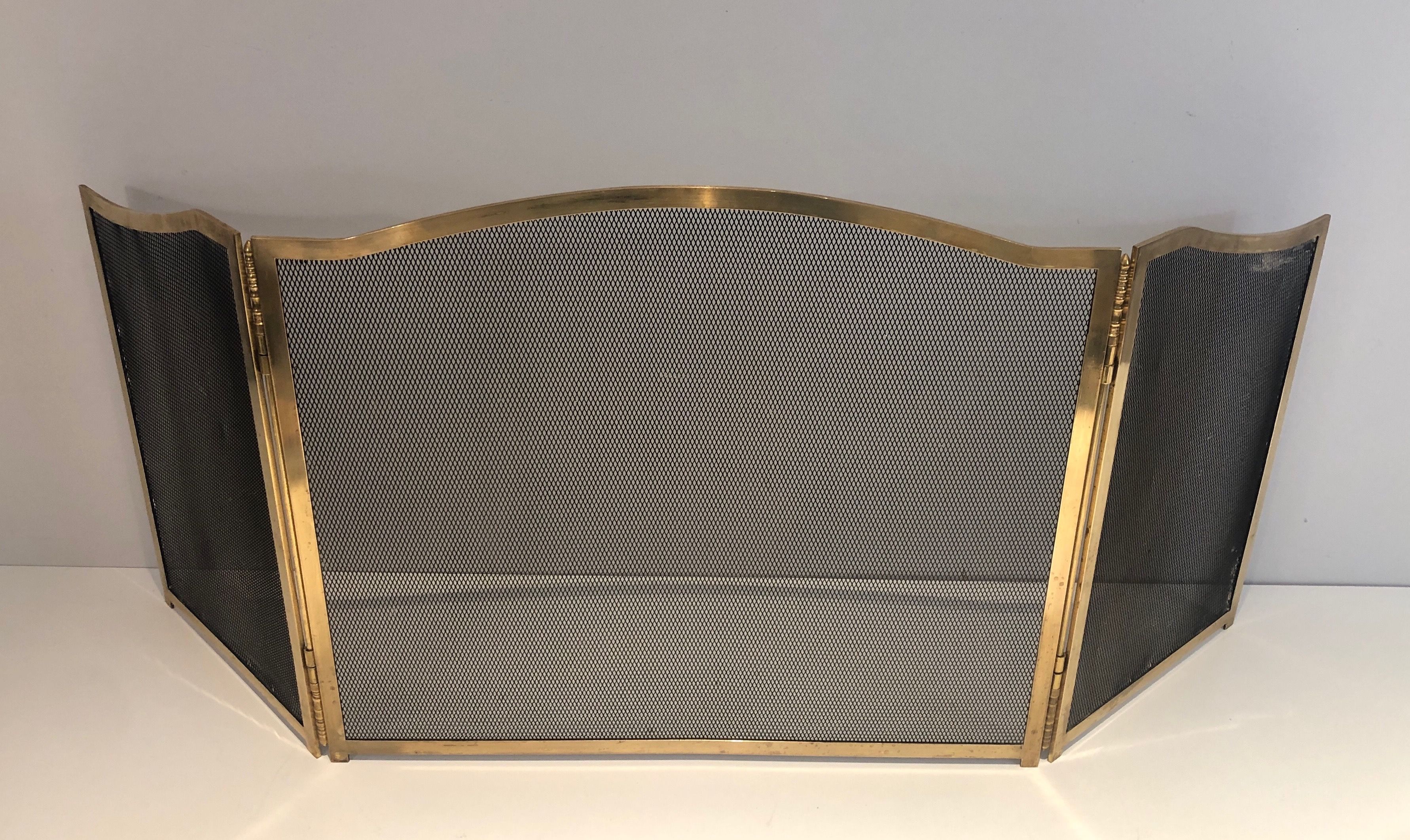 Brass fire screen