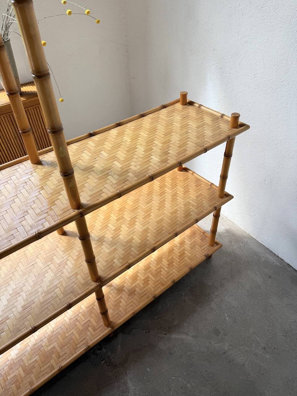 Large rattan shelf 1960