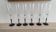 set of 6 vintage champagne flutes with black stems – 1970s