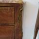 Pair of 2 Louis XV bedside tables - marquetry - 2 drawers - pink marble
