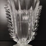 Transparent Murano Glass Vase attr. to Barovier and Toso, Italy