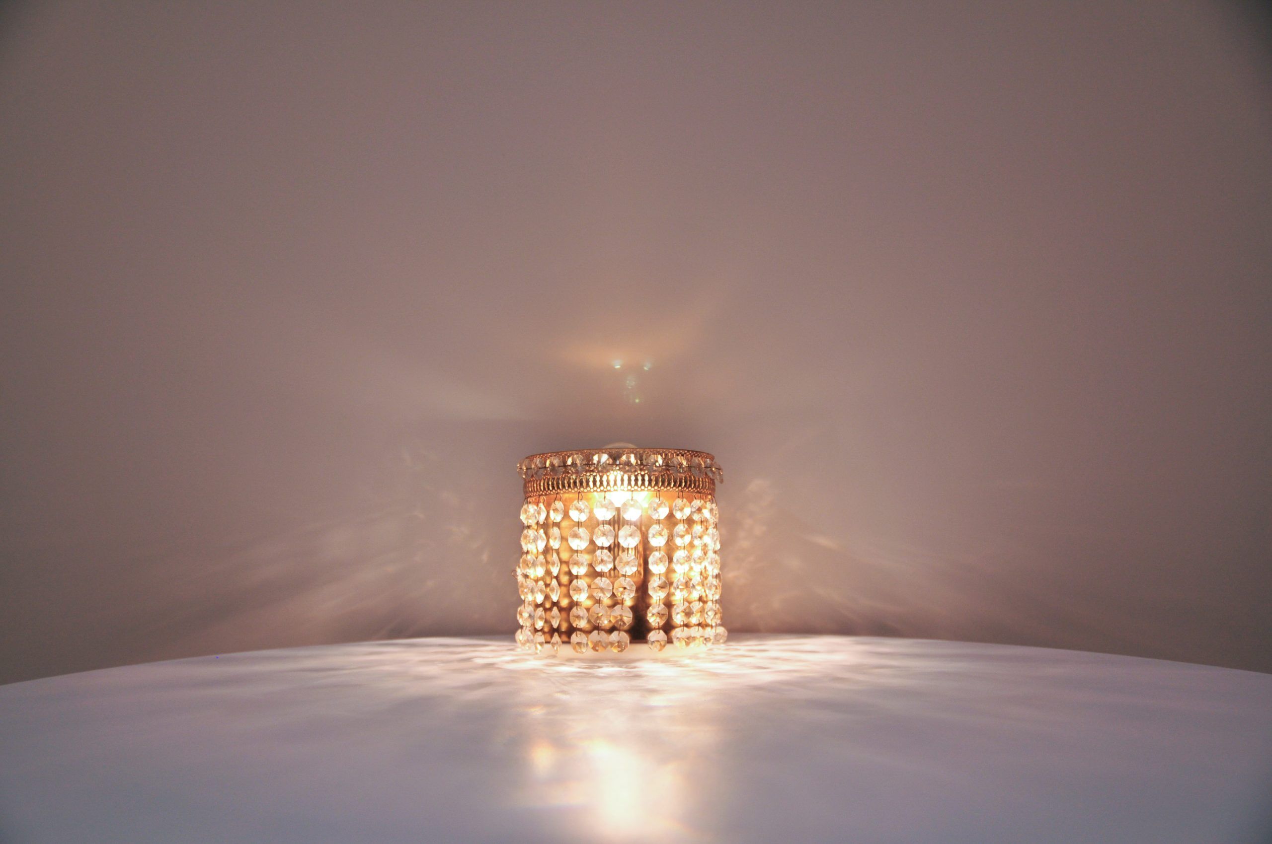 Vintage brass wall lamp beads