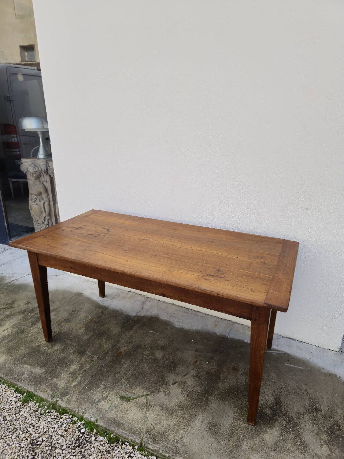 Antique rustic farmhouse table made in the 1900s - 1.54m