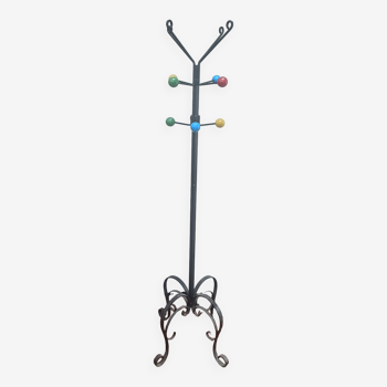 Parrot coat rack wrought iron, 12 hooks