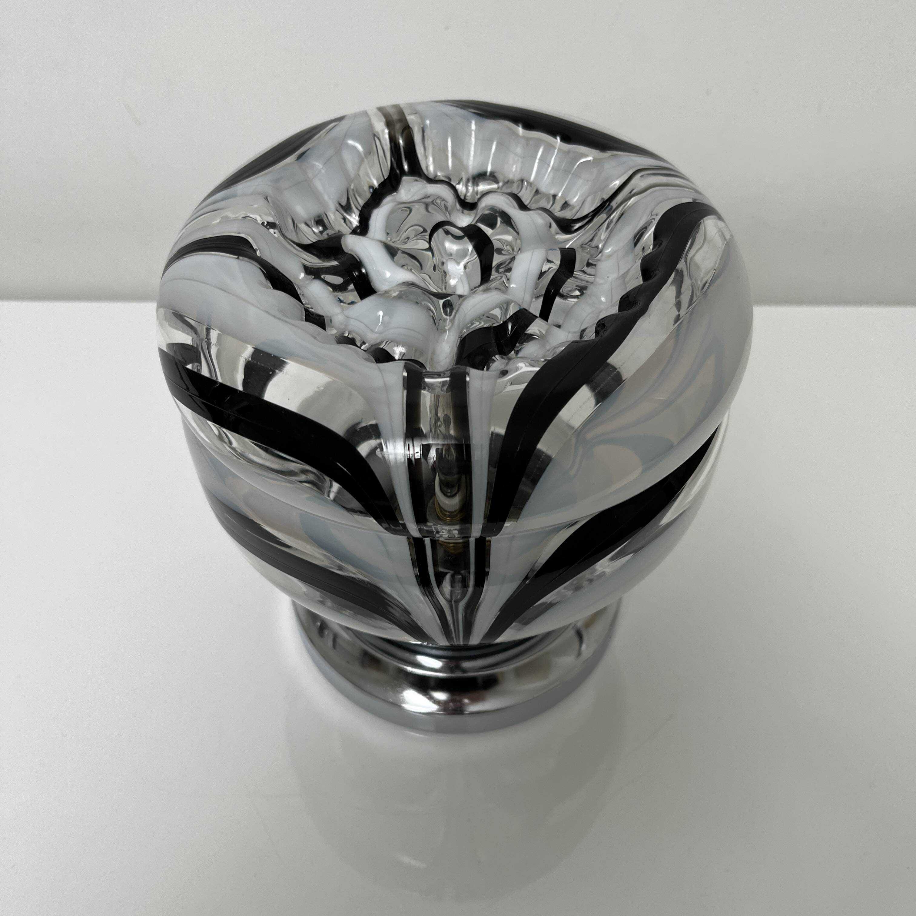 Side lamp Chromed metal and blown glass Murano Italy circa 1970