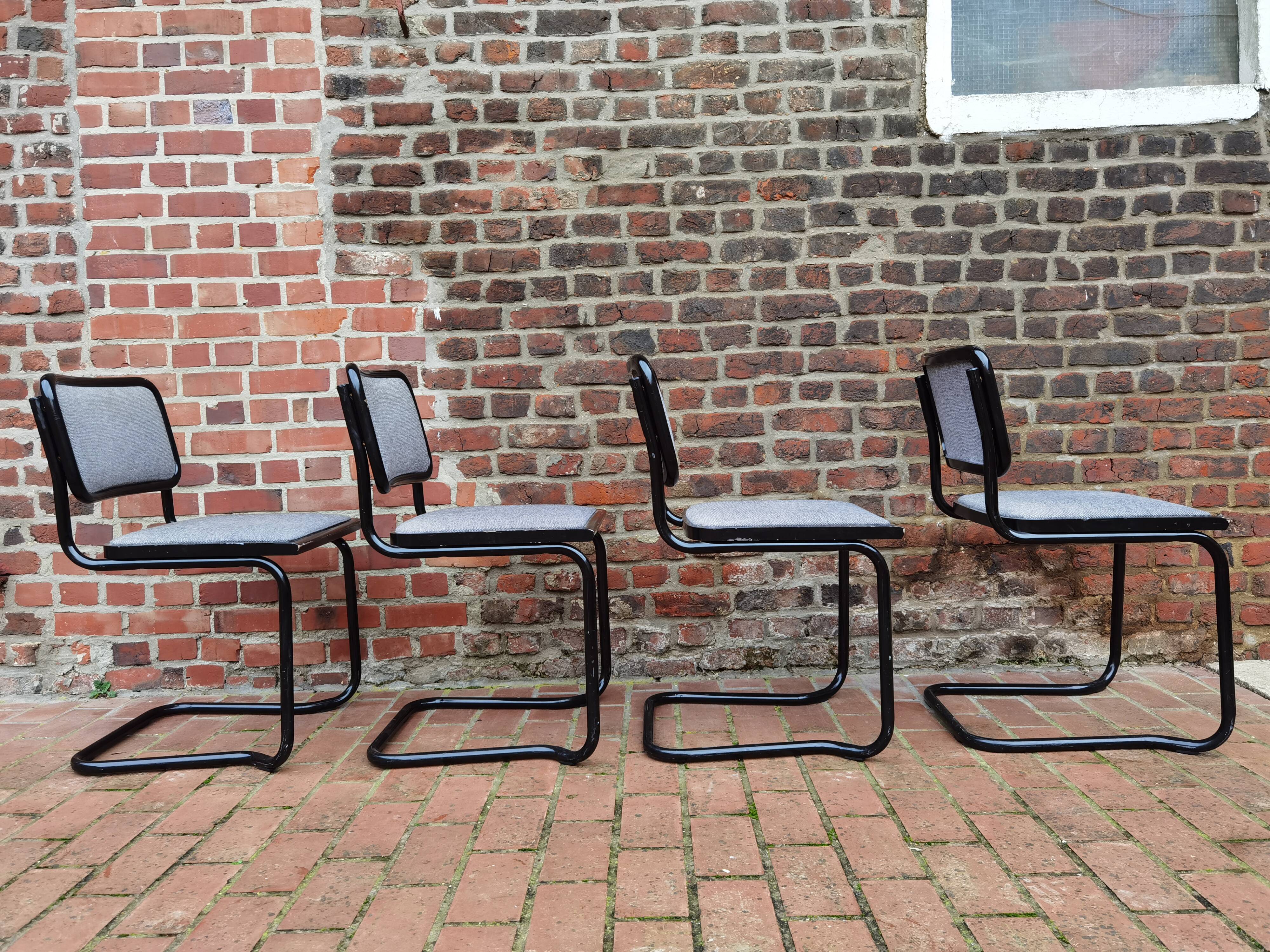 Lot of 4 chairs Marcel Breuer Cesca B32