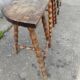 Lot 4 twisted wood tripod stools