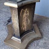 Silver carved wood floor lamp from the 1940s