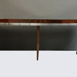 California walnut bramble console table with extension cords