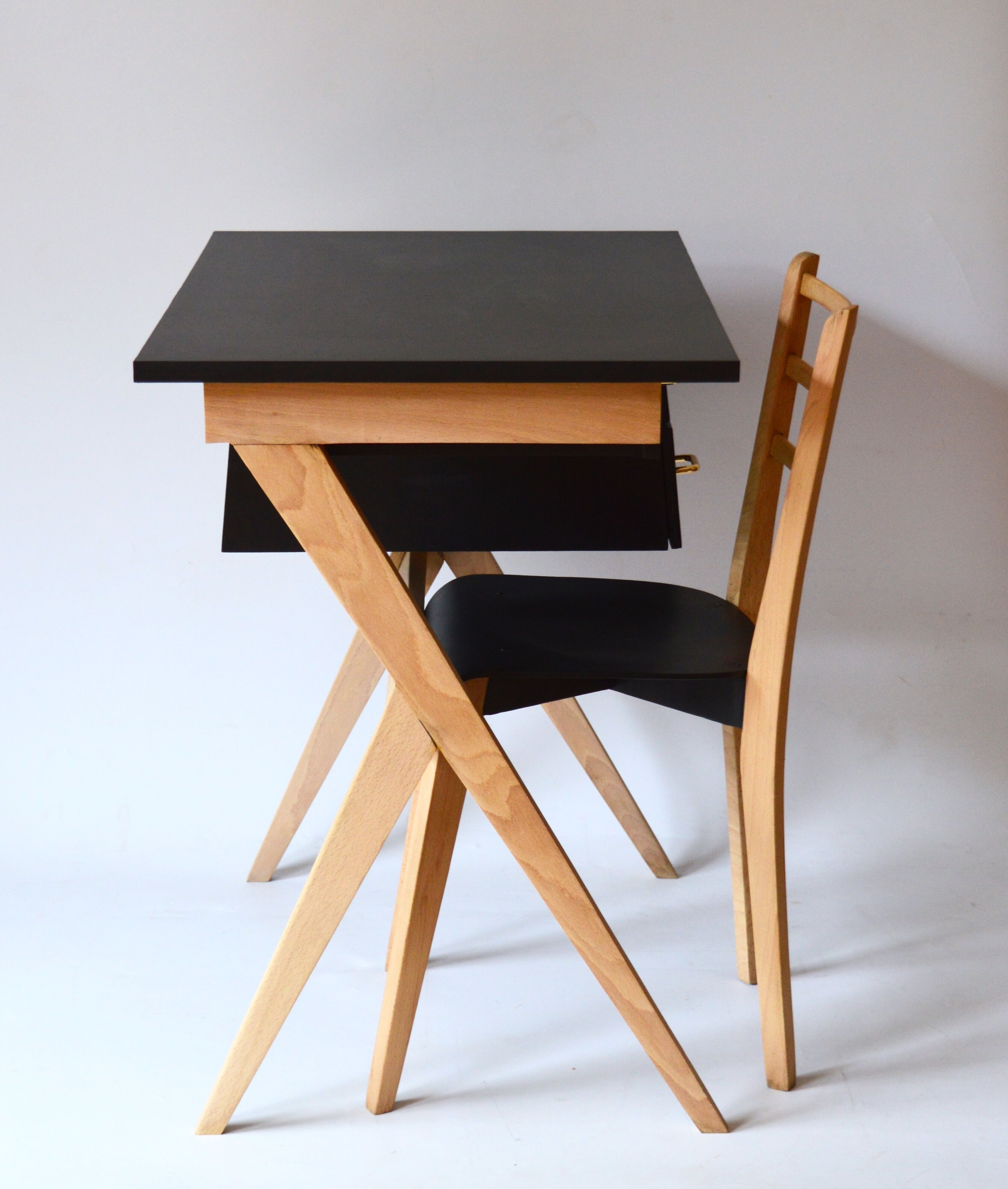 child's desk and chair
