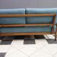 Blue fabric daybed wood frame 1960s