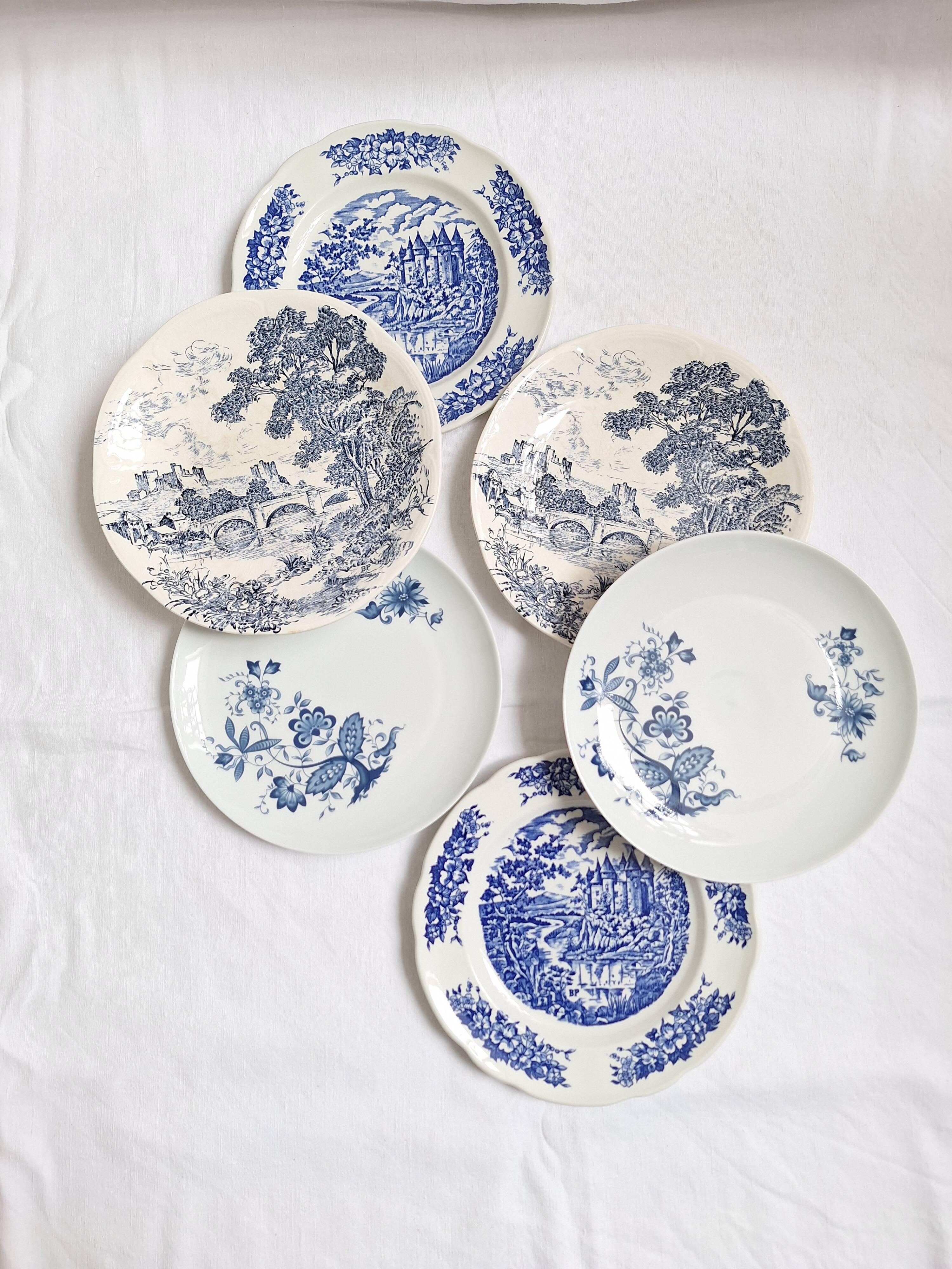 Vintage blue dinner plates