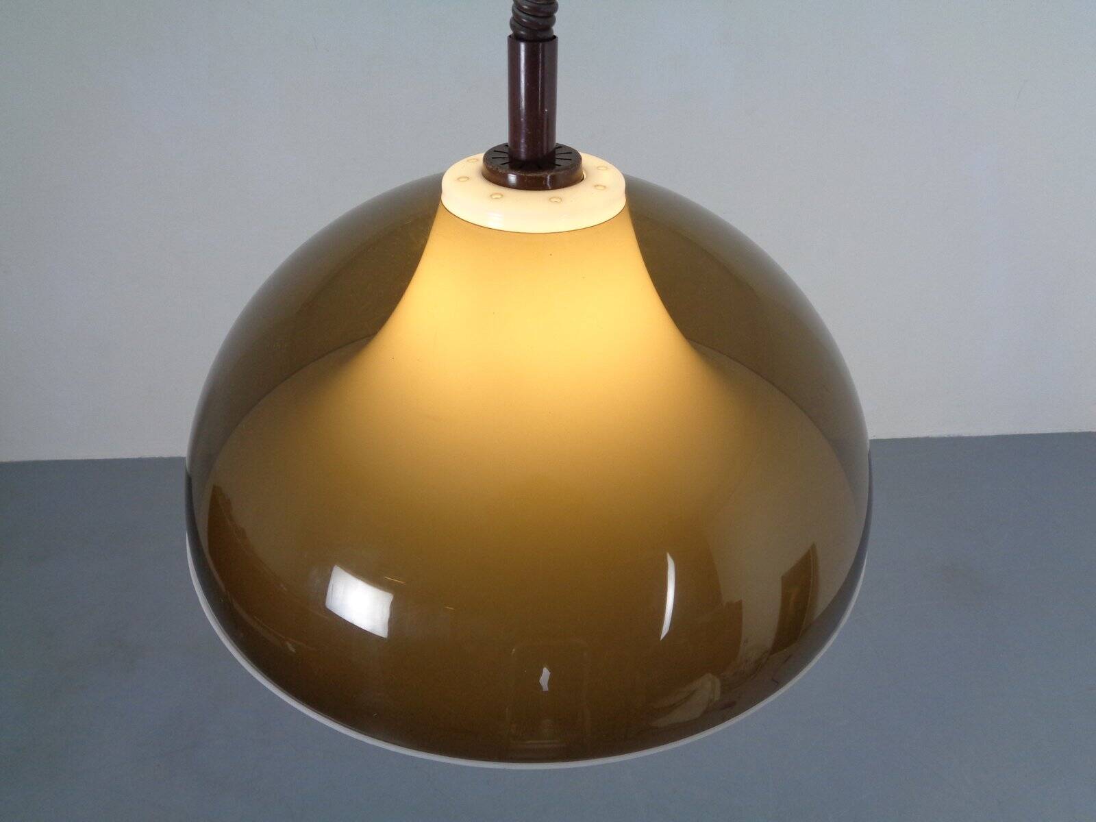 Ceiling lamp in brown and white plastic from Stilux Milano, 1960s
