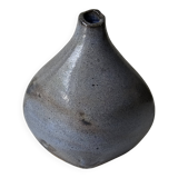 Grey glazed ceramic free-form vase - Height 17cm