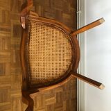 Exotic wooden canne colonial armchair