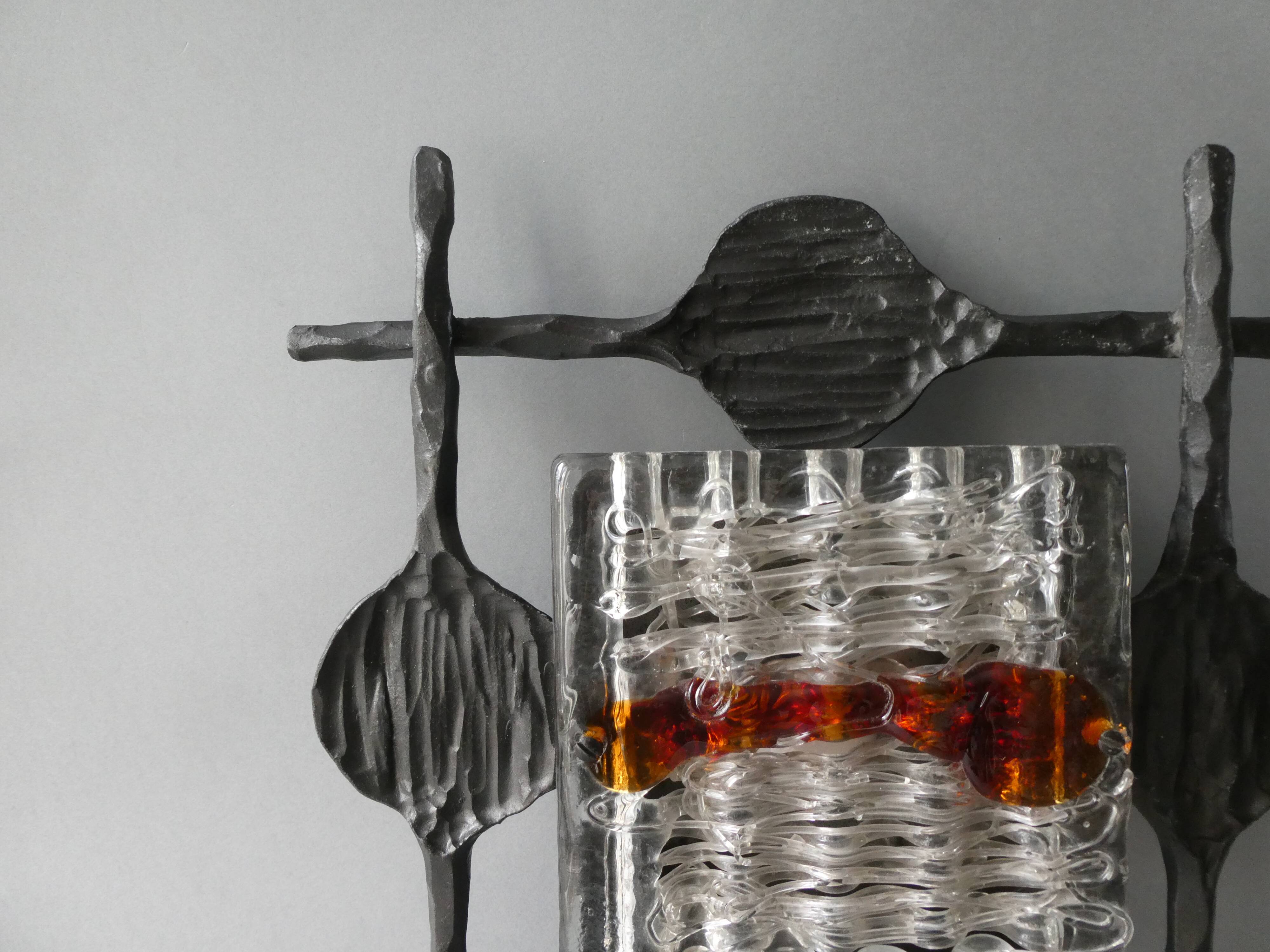 Swedish brutalist wall lamp by Tom Ahlström & Hans Ehrlich, 60s