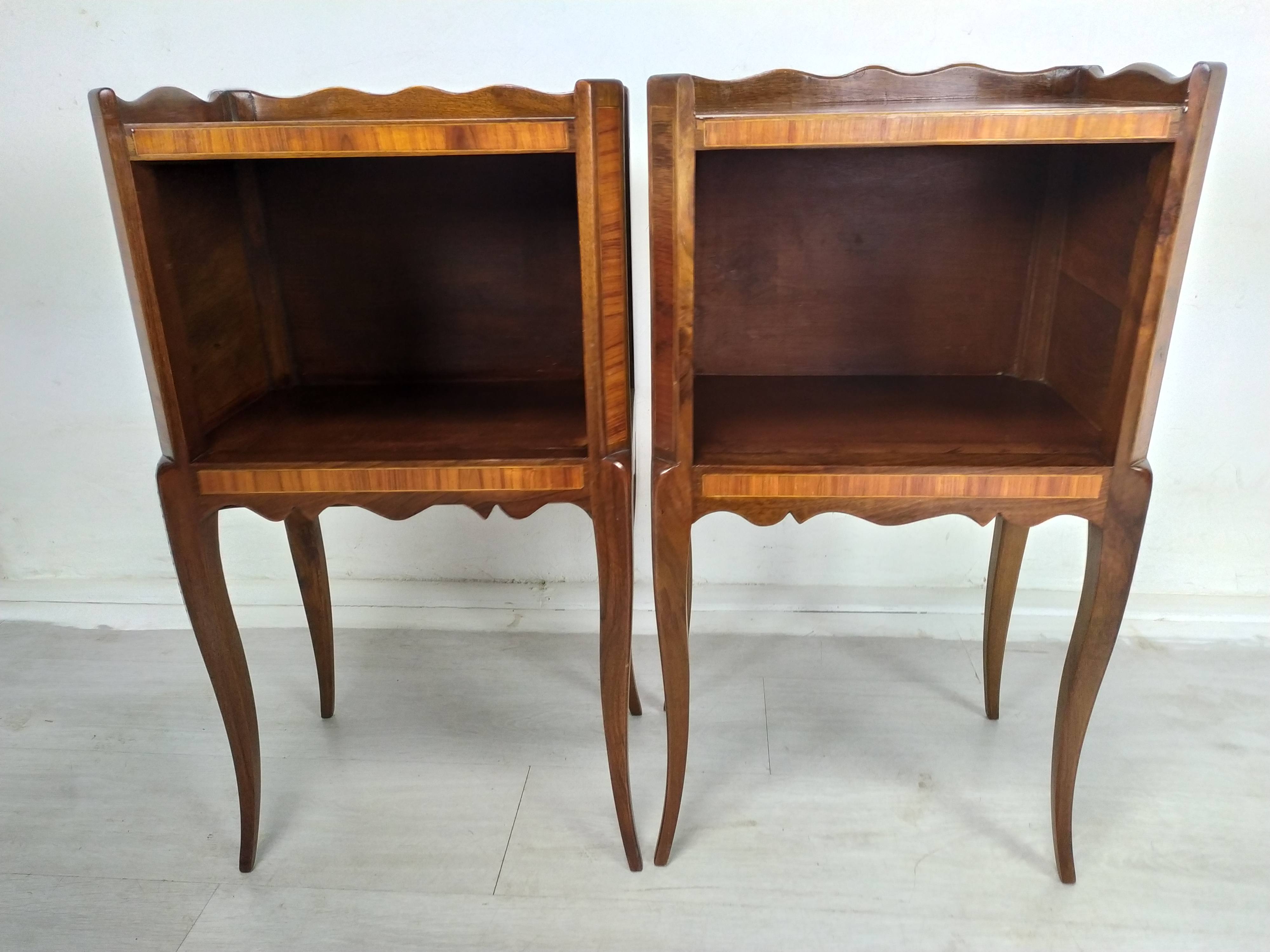 Marquetry bedside tables