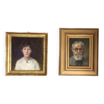 Pair of portraits from the beginning of the 20th century