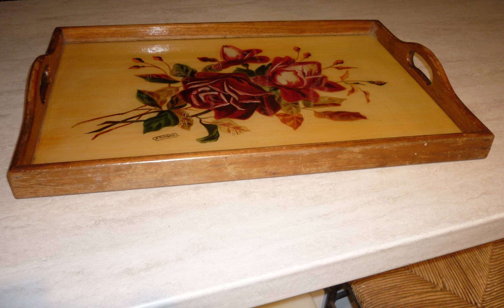 Old ermond wooden tray from the 30s-40s