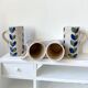 4 mugs stoneware flower decoration
