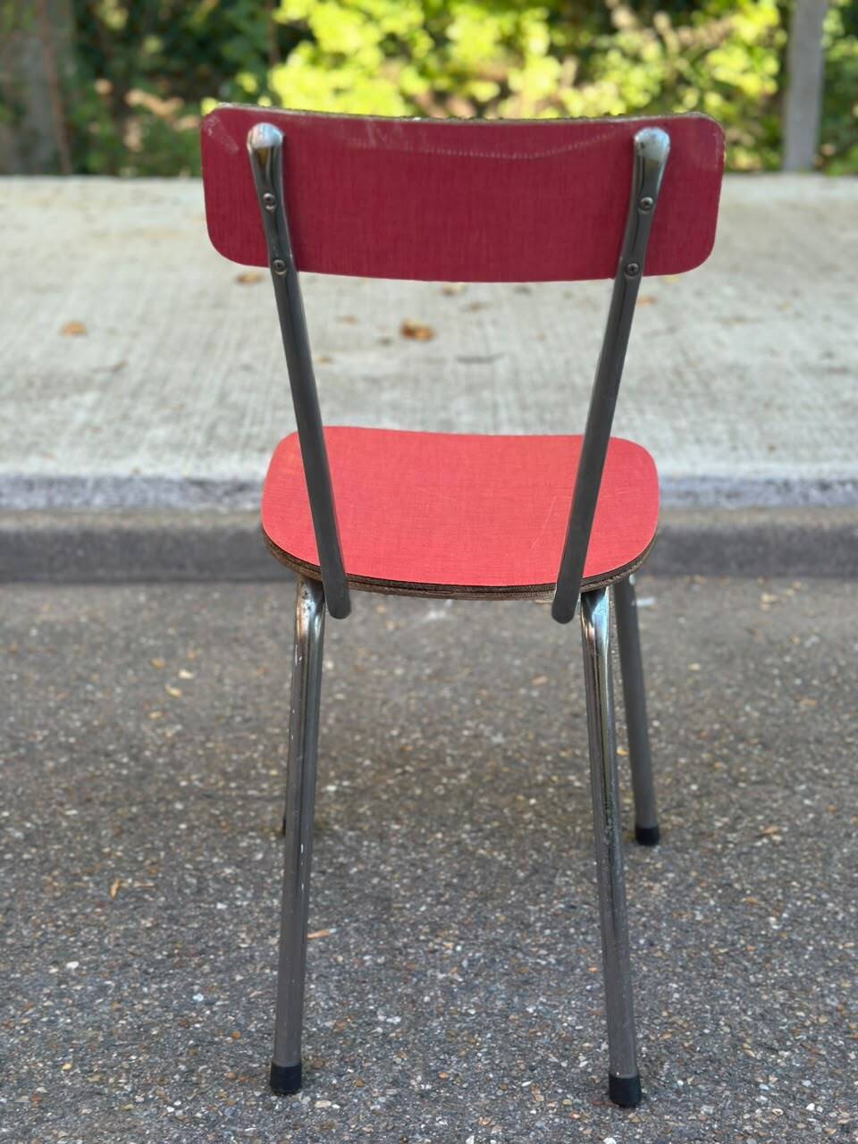 Vintage red Formica & chrome chair — 50s/60s Pop Chic style