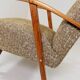 Vintage Lounge Chair Green Pattern Upholstery Refurbished, 1970s.