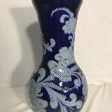 Former Alsace Betschdorf  Decoration Vintage blue stoneware Vase