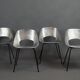 Lot de 4 chaises en aluminium par Pierre Guariche