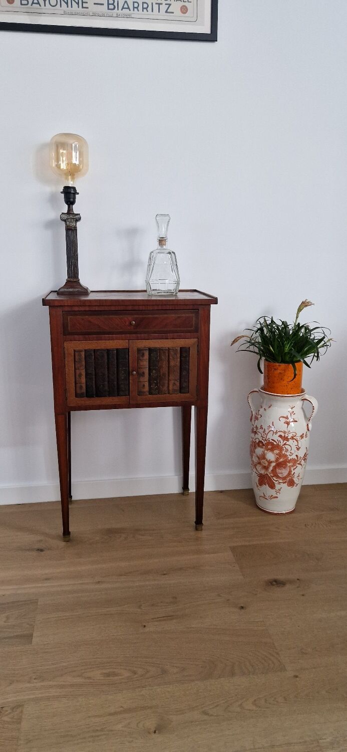 Directory style marquetry side table
