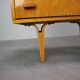1960s František Mezulaník Mid-Century Maple Nightstands with Black and White Glass
