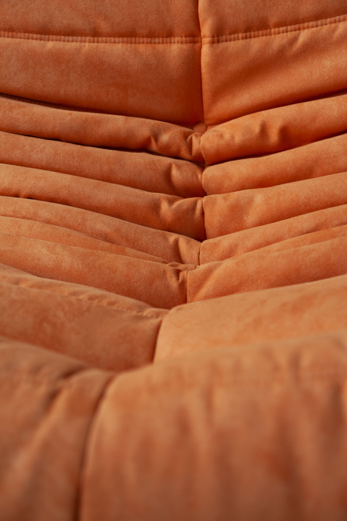 Togo orange microfibre armchair model designed by Michel Ducaroy 1973