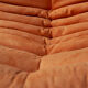 Togo orange microfibre armchair model designed by Michel Ducaroy 1973