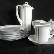 Art Deco coffee service for 6 people in porcelain Winterling Marktleuthen Bavaria (22 pieces)