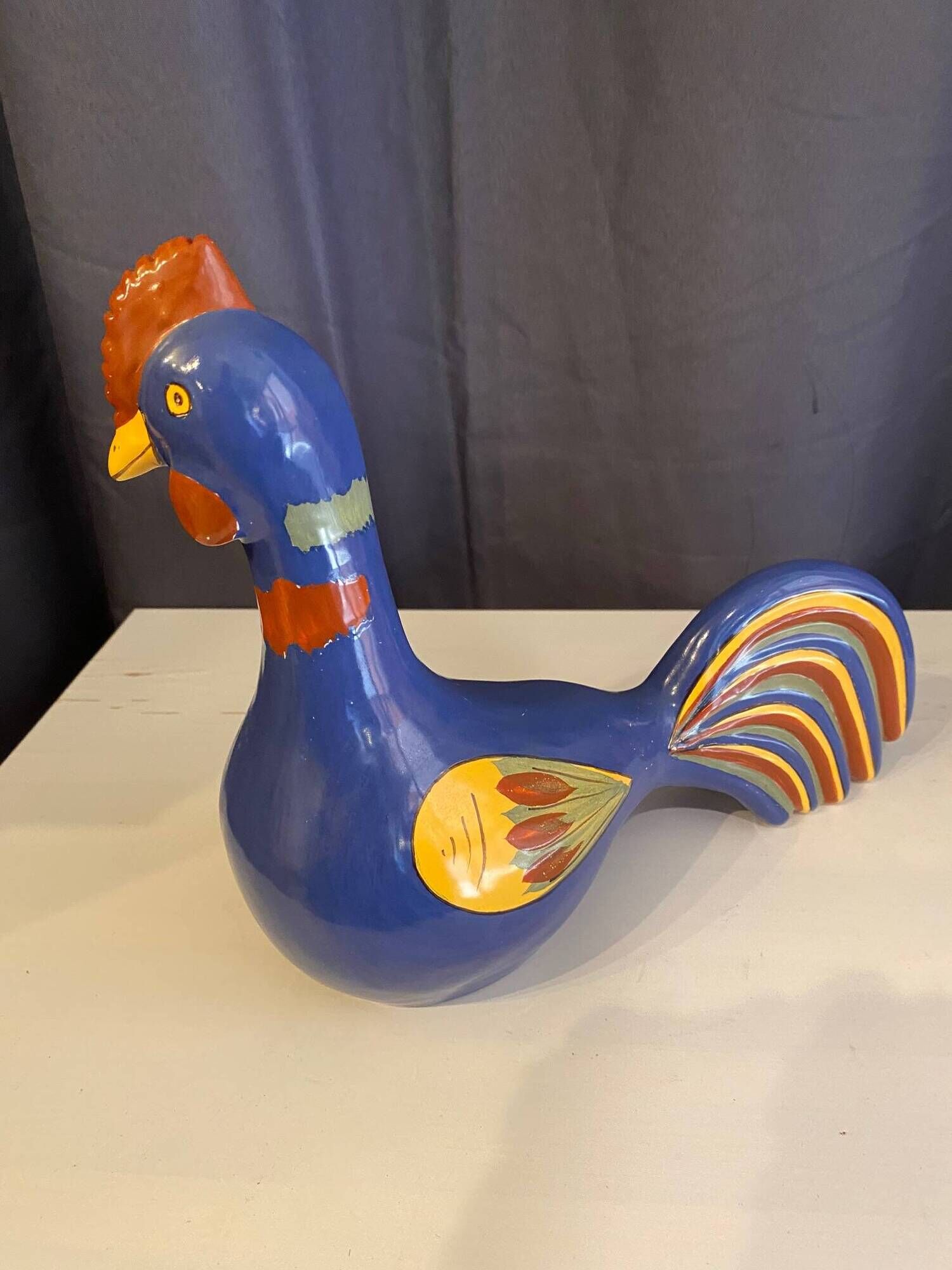 Coq en faïence peinte Henriot Quimper