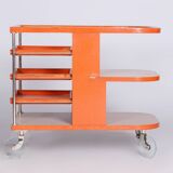 Restored Bauhaus Trolley by Mücke - Melder, Beech, Chrome, Czechia, 1920s