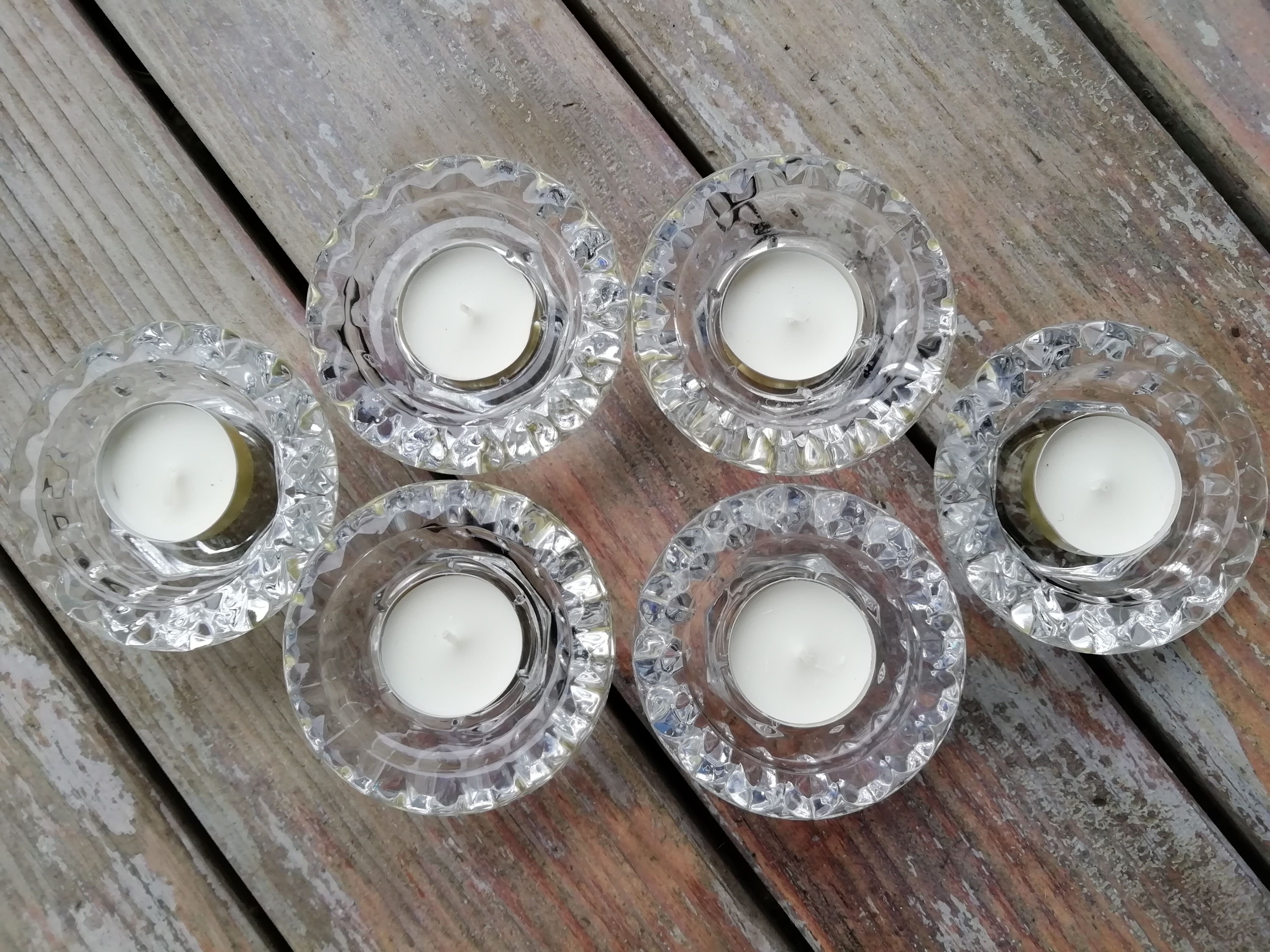Set of glass candle holders
